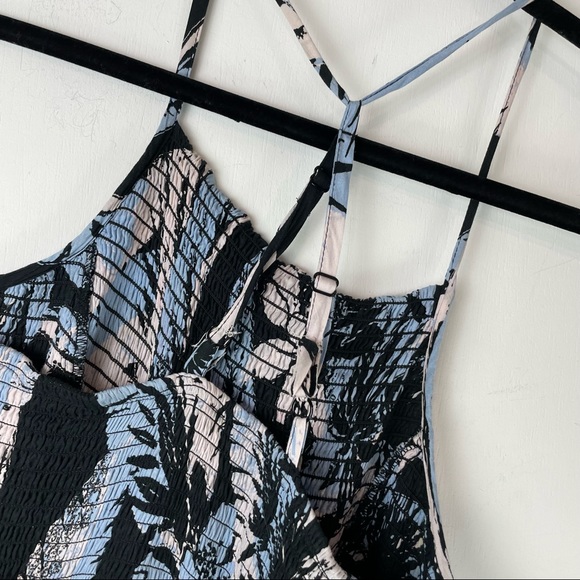 Free People Heat Wave Palm Print Maxi Dress Sz Medium Tiered Boho - Picture 13 of 16